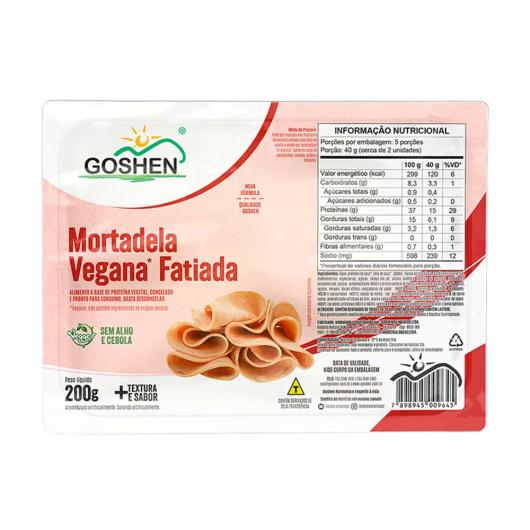 Mortadela Vegana Goshen Fatiada 200g - Imagem em destaque