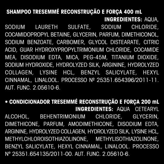 Shampoo e Condicionador Tresemmé Reconstrução e Força 200ml e 400ml - Imagem em destaque
