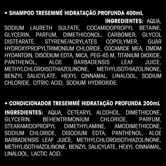 Shampoo e Condicionador Tresemmé Hidratação Profunda 400ml e 200ml - Imagem em destaque