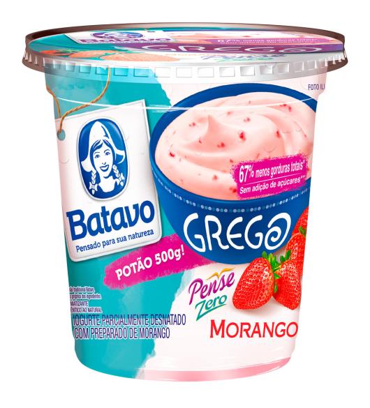 Iogurte Grego pense zero morango BATAVO Pote 500g - Imagem em destaque