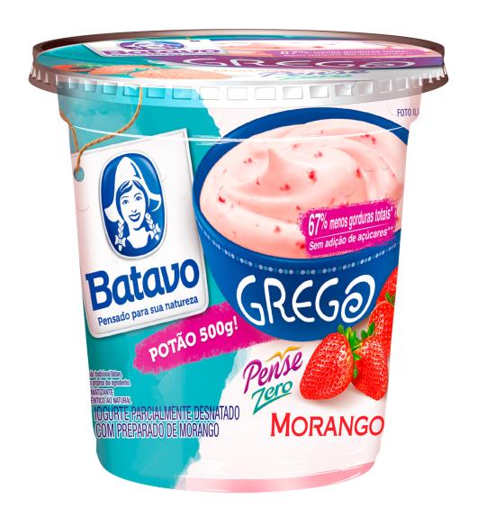 Iogurte Pedaços pense zero morango BATAVO Pote 500g - Imagem em destaque