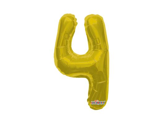 Balão número 4 dourado Minishape Regina unidade - Imagem em destaque
