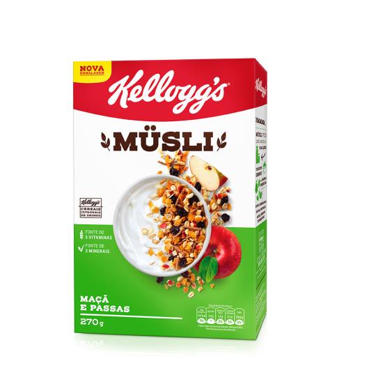 Cereal Kellogg's Musli Maçã e passas 270g - Imagem em destaque
