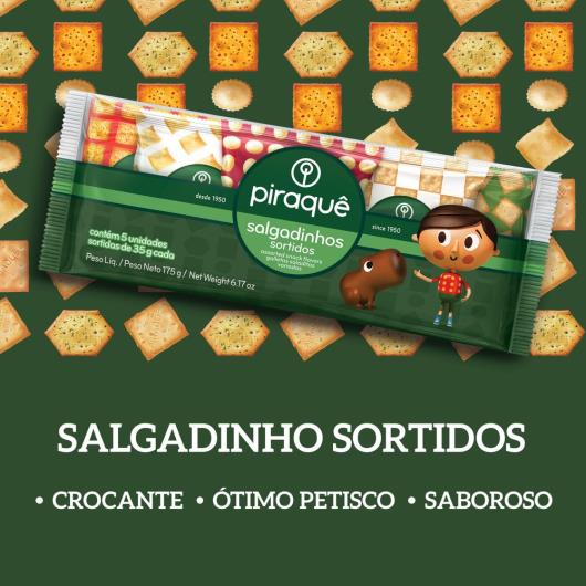 Biscoito Salgado Piraque Sortidos 175g - Imagem em destaque