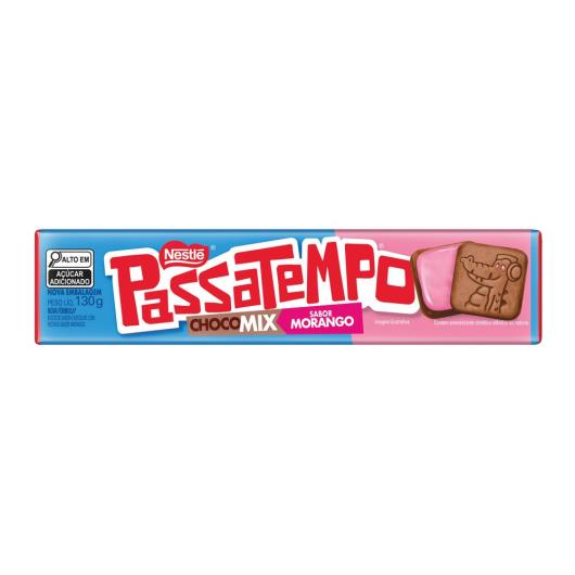 Biscoito PASSATEMPO Chocomix Morango 130g - Imagem em destaque