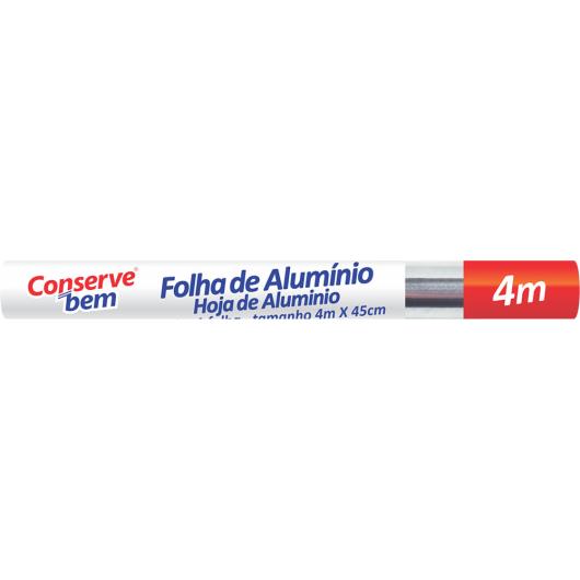 Folha alumínio 45cmx4m ConserveBem unidade - Imagem em destaque