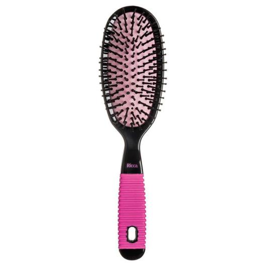 Escova de cabelo Ricca Black & Pink oval grande unid - Imagem em destaque