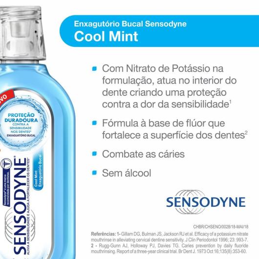Enxaguatorio bucal cool mint Sensodyne 250ml - Imagem em destaque