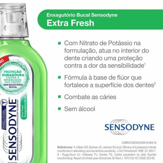Enxaguatorio bucal extra fresh Sensodyne 250ml - Imagem em destaque