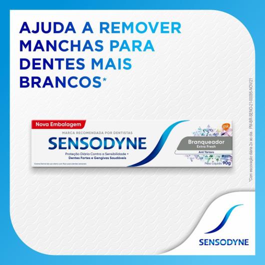 Creme dental branqueador extra fresh+gel dental limpeza profunda 50%Desconto Sensodyne unidade - Imagem em destaque