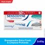 Creme dental branqueador extra fresh+gel dental limpeza profunda 50%Desconto Sensodyne unidade