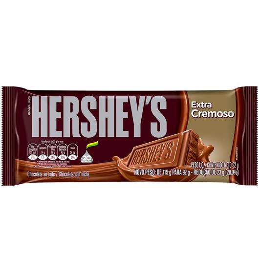 Chocolate Hershey's Extra Cremoso 92g - Imagem em destaque
