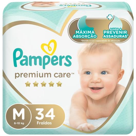 Fralda Descartável Pampers Premium Care M 34un - Imagem em destaque