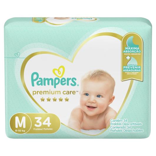 Fralda Descartável Pampers Premium Care M 34un - Imagem em destaque