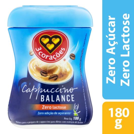 Cappuccino 3 Corações Balance Solúvel Pote 180G - Imagem em destaque