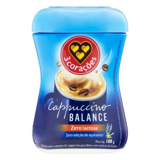 Cappuccino 3 Corações Balance Solúvel Pote 180G - Imagem em destaque