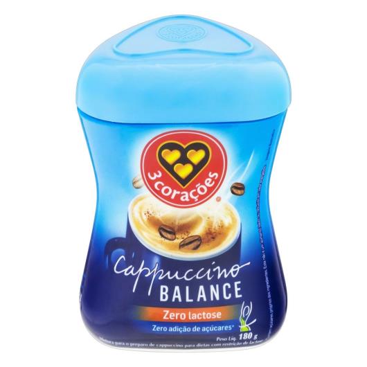 Cappuccino 3 Corações Balance Solúvel Pote 180G - Imagem em destaque