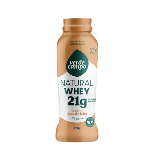 Iogurte Doce de Leite 21g de Proteínas Verde Campo Natural Whey Frasco 250g - Imagem em destaque