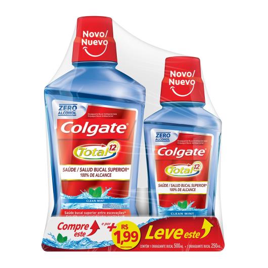 Enxaguante Bucal total 12 clean mint Colgate 2uns - Imagem em destaque