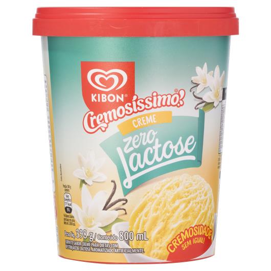 Sorvete Creme Zero Lactose Kibon Cremosíssimo Pote 800ml - Imagem em destaque