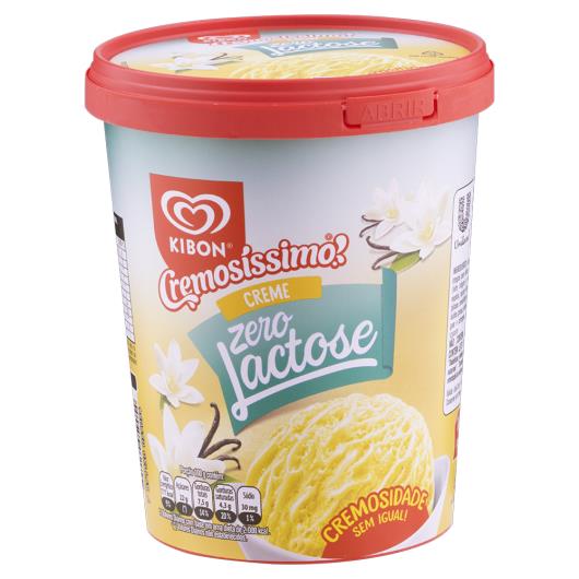 Sorvete Creme Zero Lactose Kibon Cremosíssimo Pote 800ml - Imagem em destaque