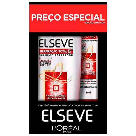 Shampoo 375ml + Condicionador 170ml preço especial reparação total 5 Elseve unidade - Imagem em destaque