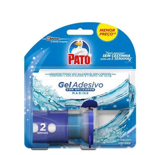 Desodorizador Sanitário PATO Gel Adesivo Aplicador + Refil Marine 2 discos - Imagem em destaque