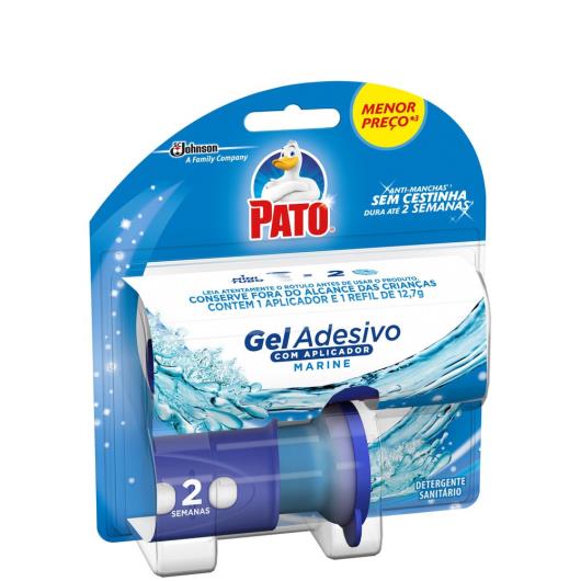 Desodorizador Sanitário PATO Gel Adesivo Aplicador + Refil Marine 2 discos - Imagem em destaque