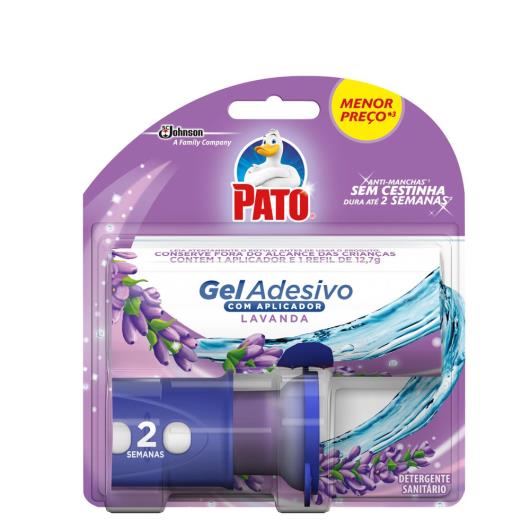 Desodorizador Sanitário PATO Gel Adesivo Aplicador + Refil Lavanda 2 discos - Imagem em destaque