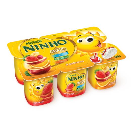 Nestlé Ninho® Iogurte Polpa de Morango, Salada de Frutas e Maçã e Banana 540G com 6 unidades - Imagem em destaque