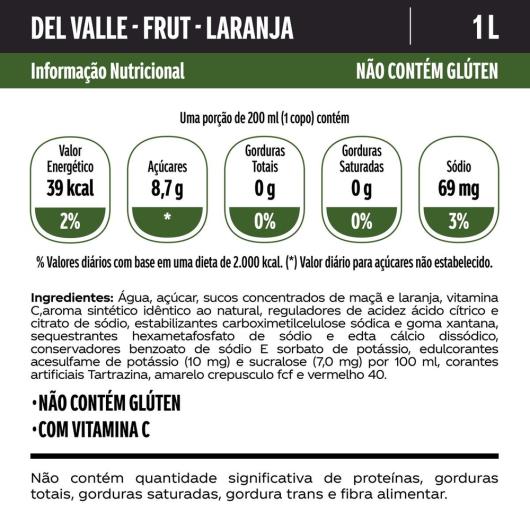 Suco Del Valle Frut Sabor Laranja PET 1L - Imagem em destaque