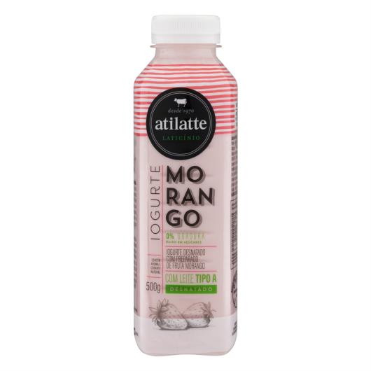Iogurte Desnatado Morango Atilatte Garrafa 500g - Imagem em destaque