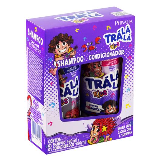 Kit Shampoo + Condicionador Trá Lá Lá Kids Cachos Definidos 480ml Cada - Imagem em destaque