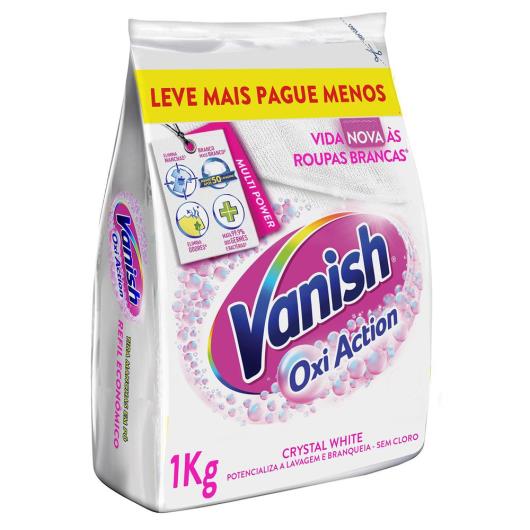 Tira Manchas em Pó Vanish Crystal White Oxi Action 1kg Refil Econômico para roupas brancas - Imagem em destaque