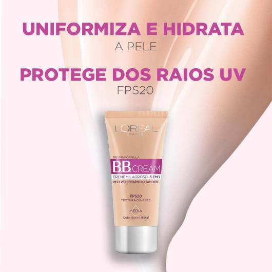 Base BB Cream L'Oréal Paris 5 em 1 Cor Clara FPS20 30ml - Imagem em destaque