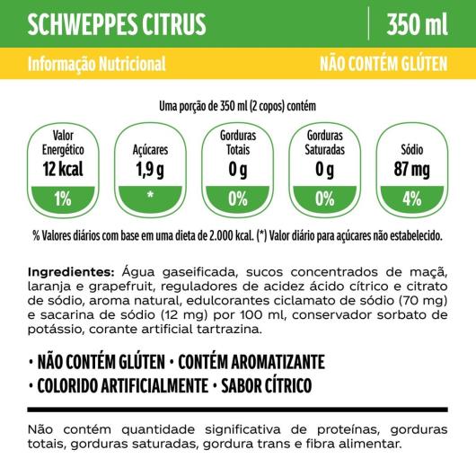 Refrigerante Schweppes Sabor Citrus LATA 350ML - Imagem em destaque