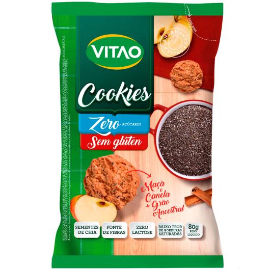Cookies zero açúcar sem glúten maçã e canela + grãos ancestrais Vitao 80g - Imagem em destaque