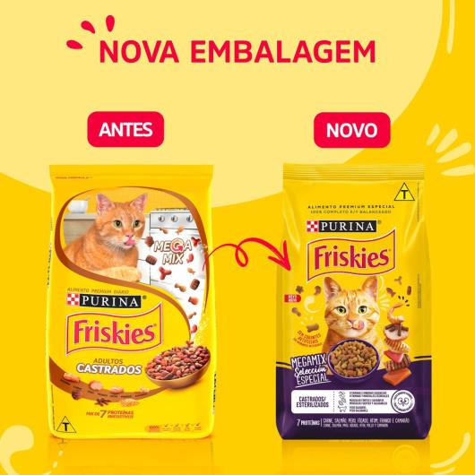 NESTLÉ® PURINA® FRISKIES® Ração Seca para Gatos Adultos Megamix Castrados 1kg - Imagem em destaque