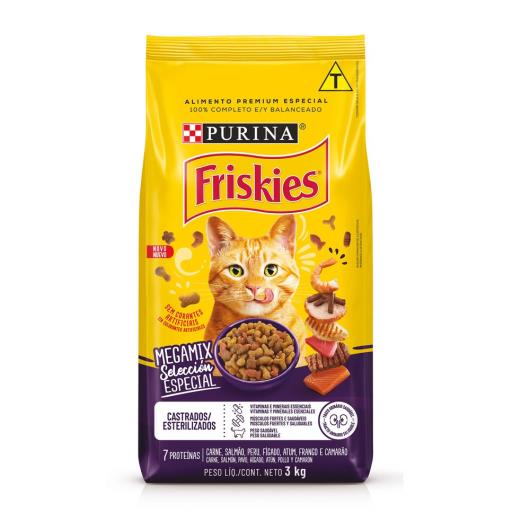 Ração FRISKIES gatos castrados Megamix 3kg - Imagem em destaque