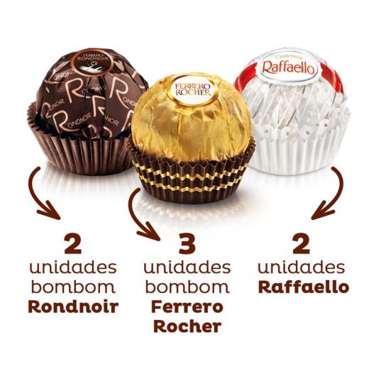 Ferrero Collection com 12 unidades Ferrero Rocher, Raffaello e Ferrero Rondnoir 134g - Imagem em destaque