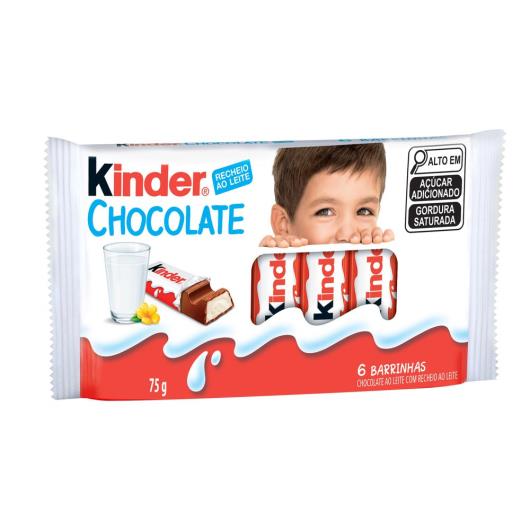 Kinder Chocolate Ao Leite com Recheio Ao Leite 6 Unidades 75g - Imagem em destaque