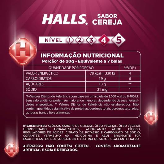 Bala cereja Halls 28g - Imagem em destaque