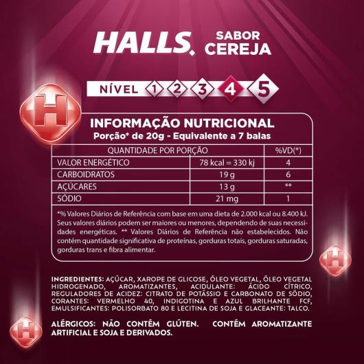 Bala Halls Cereja Pacote 3 unidades - Imagem em destaque