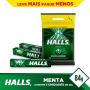 Bala Halls Menta 84g pacote com 3 unidades
