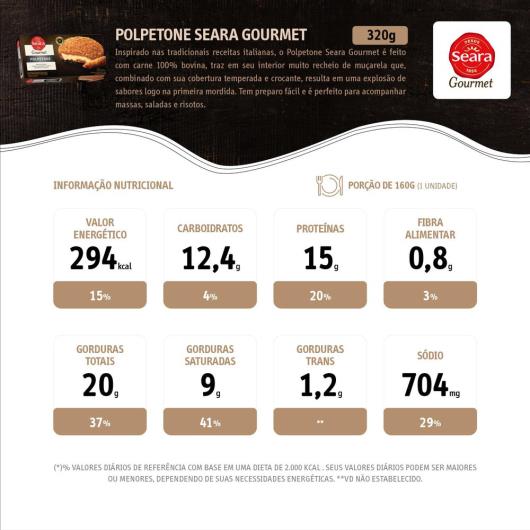 Polpetone Seara Gourmet 320g - Imagem em destaque