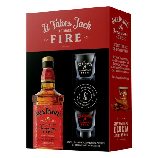 Whiskey + 2 copos Tennesee Fire Jack Daniel's 1L - Imagem em destaque