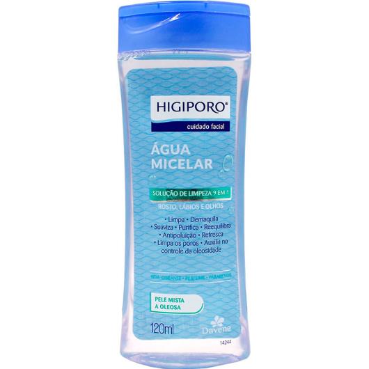 ÁGUA MICELAR HIGIPORO PELE MISTA E OLEOSA 120ML - Imagem em destaque