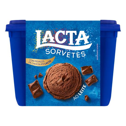 Sorvete Chocolate ao Leite com pedaços de chocolate Lacta Pote 1,5l - Imagem em destaque