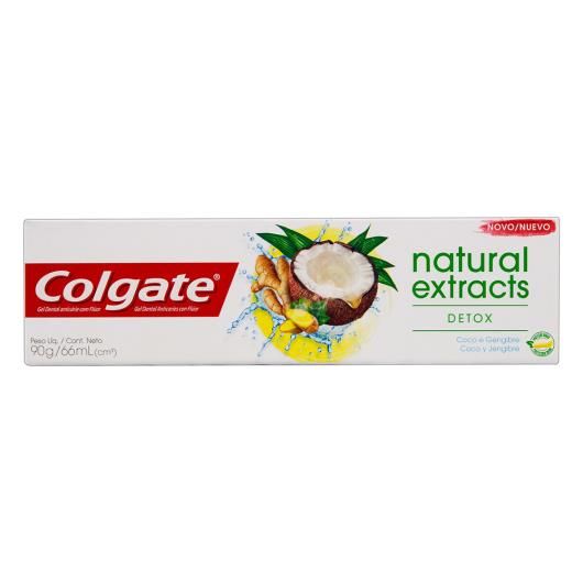 Gel Dental Coco e Gengibre Colgate Natural Extracts Detox Caixa 90g - Imagem em destaque