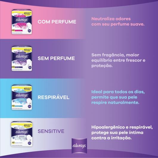 Protetores Diários Always Sem Perfume 60 Unidades - Imagem em destaque